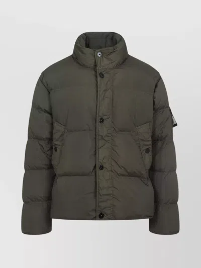 Stone Island Quilted Nylon Jacket Hidden Elements In Multi