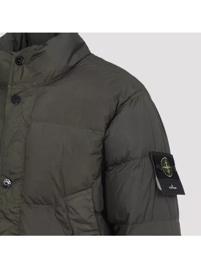 Stone Island Quilted Nylon Jacket Hidden Elements In Multi