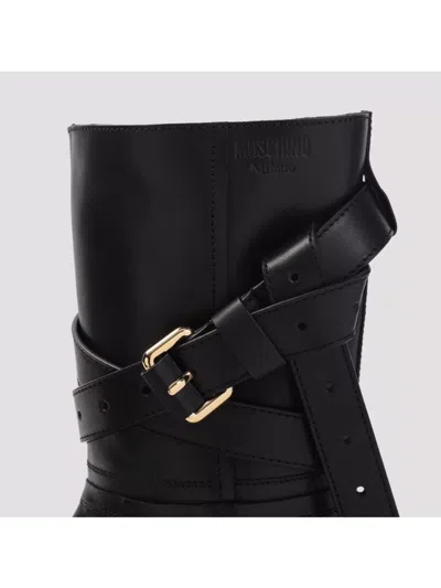 Moschino Black Leather Boots