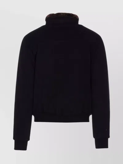 Moorer Padded Fleece Zip-up Jacket With Detachable Faux-fur Collar In Brown
