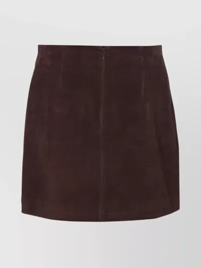 Zadig & Voltaire High Waist Mini Skirt With Front Pockets In Brown