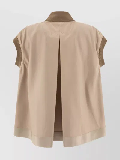 Sacai Twill Nylon Vest Jacket With Short Sleeves