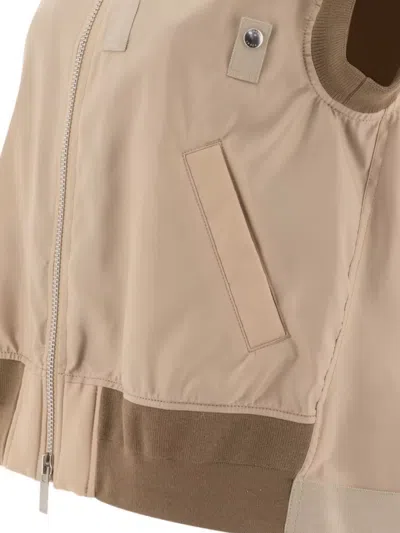 Sacai Twill Nylon Vest Jacket With Short Sleeves