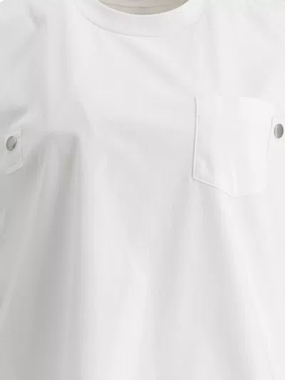 Sacai Cotton Jersey And Nylon Twill Tank Top Tops White In White