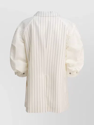 Sacai Wool And Silk Double-breasted Blazer
