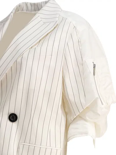 Sacai Wool And Silk Double-breasted Blazer