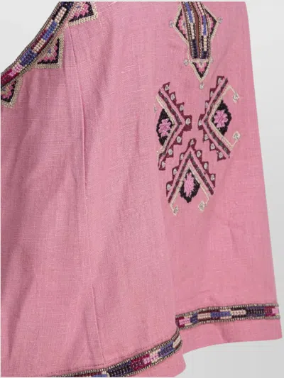 Isabel Marant Embroidered Sleeveless Tank Top In Pink