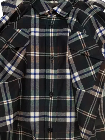 Sacai Dress Plaid Pattern Chest Pockets In Multi