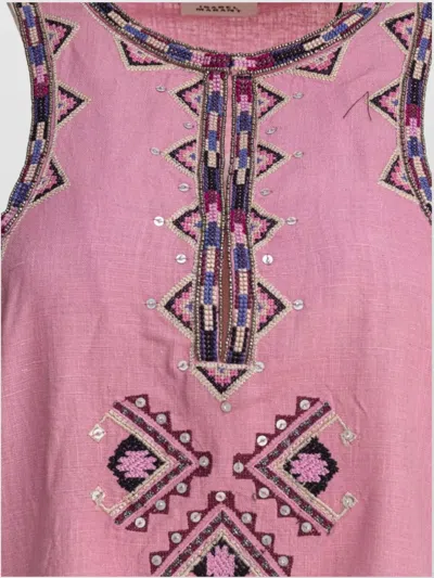 Isabel Marant Embroidered Sleeveless Tank Top In Pink
