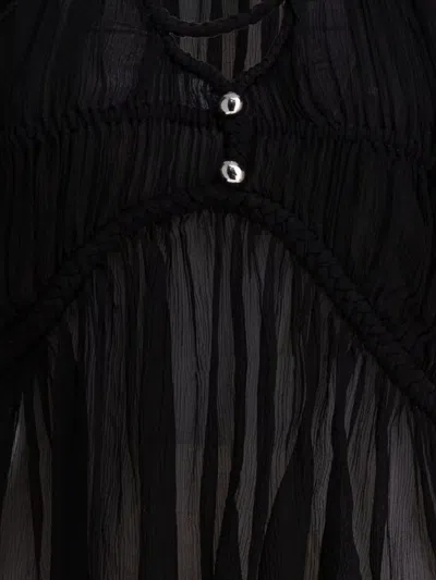 Isabel Marant Sheer Top Featuring Button Detail And Ruffled Hem