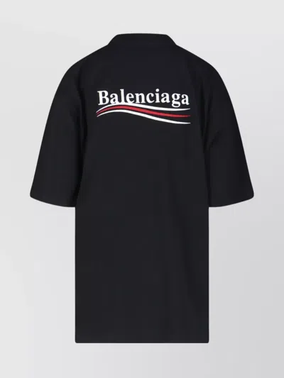 Balenciaga Logoed T-shirt In Black