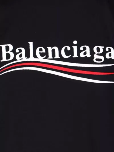 Balenciaga Logoed T-shirt In Black