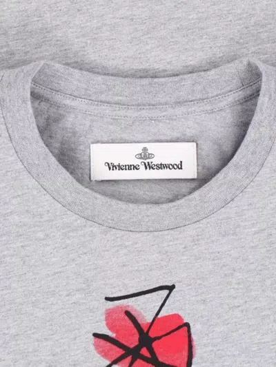 Vivienne Westwood Crew Neck Graphic Print Short Sleeves In Gray