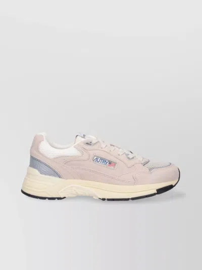 Autry Round Toe Mesh Panels Contrast Sole Sneakers In Neutral