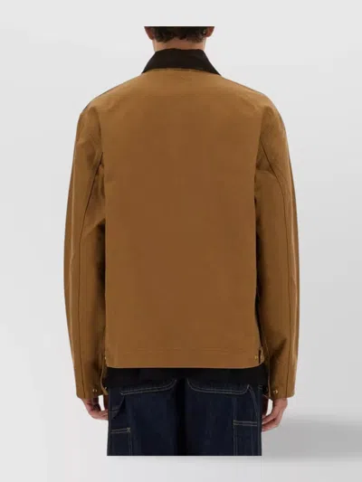 Carhartt Work In Progress Detroit Cotton Canvas Chore Jacket In Brown
