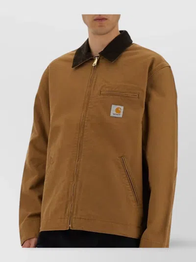 Carhartt Work In Progress Detroit Cotton Canvas Chore Jacket In Brown