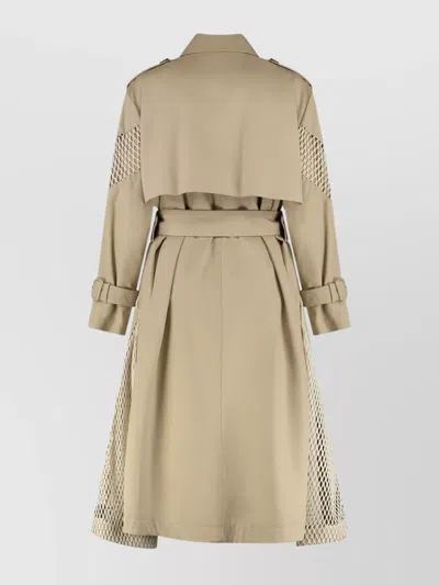 Msgm Cotton Trench Coat With Belted Waist