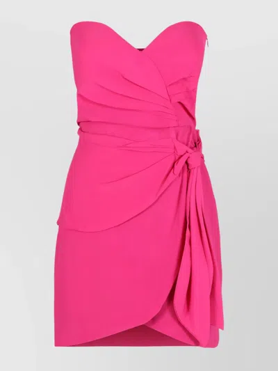 Federica Tosi Shoulder-baring Dress With Bow And Knot In Pink