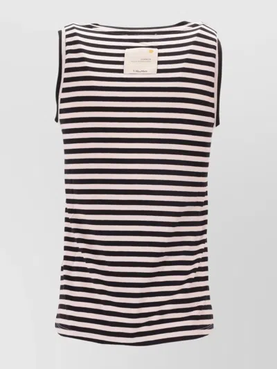 Max Mara Erbert Striped Sleeveless Round Neck Top In Multi