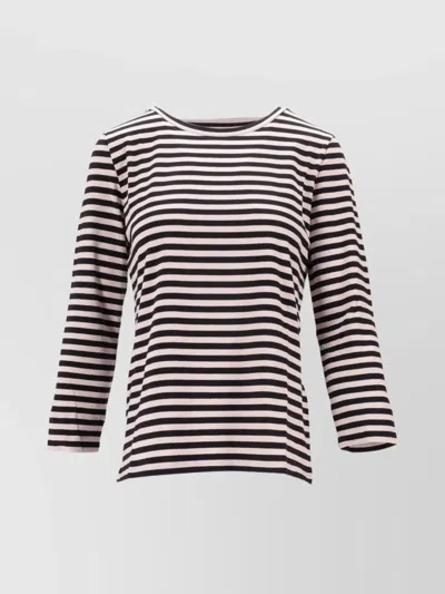 Max Mara Blackwhite Long Sleeve Striped T-shirt In Multi