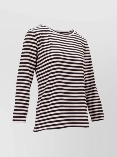 Max Mara Blackwhite Long Sleeve Striped T-shirt In Multi