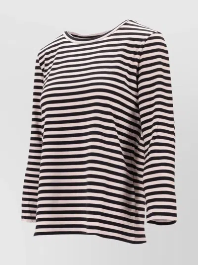 Max Mara Blackwhite Long Sleeve Striped T-shirt In Multi