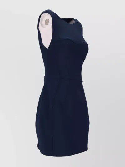 Elisabetta Franchi Sleeveless Fitted Mini Dress In Blue