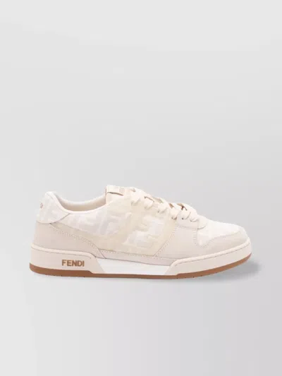 Fendi Ff Jacquard And Suede Match Sneakers
