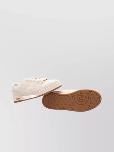 Fendi Ff Jacquard And Suede Match Sneakers