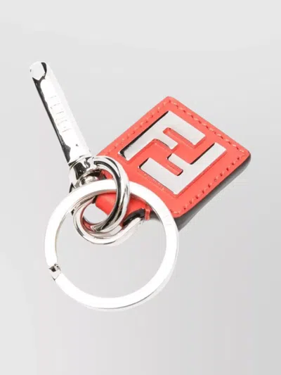 Fendi Ff Squares Leather Key Ring
