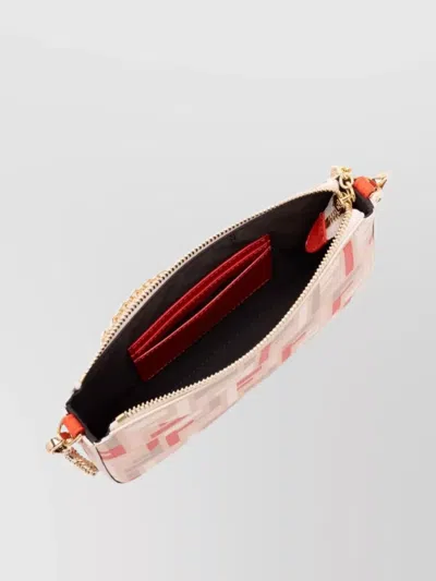Fendi Jacquard Fabric Baguette Pouch Chain In Multi
