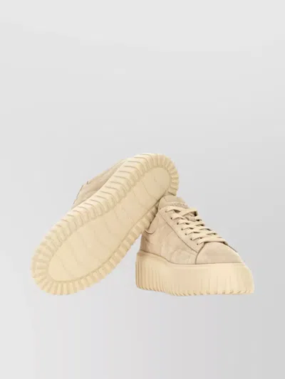 Hogan Suede Platform Sneakers Round Toe