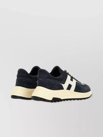 Hogan Hyperlight Lace-up Sneakers With Technical Fabric Inserts In Neutral