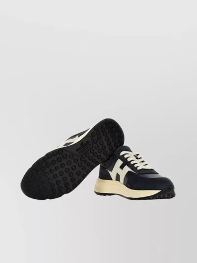 Hogan Hyperlight Lace-up Sneakers With Technical Fabric Inserts In Neutral
