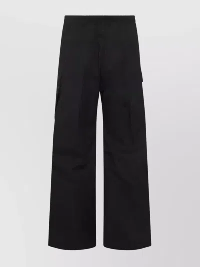 Rick Owens Mens Black Cargobelas Multi-pockets Wide-leg Relaxed-fit Stretch-cotton Trousers In Black