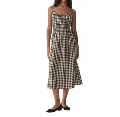 Doen Leslie Tie-detailed Smocked Gingham Voile Midi Dress In Multi