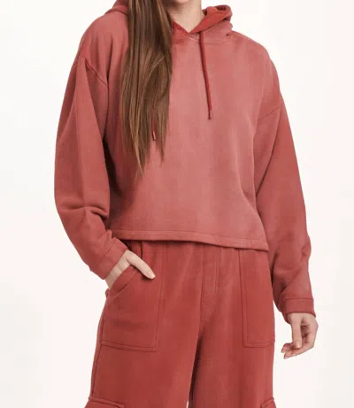 Dear John Denim Paxton Hoodie In Intense Rust In Pink