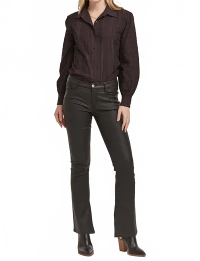 Dear John Denim Jaxtyn Bootcut Leather Jeans In Black