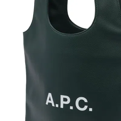 Apc A.p.c. Ninon Small Shopper Bag In Green