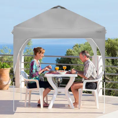 Hivvago 6.6 X 6.6 Feet Outdoor Pop Up Height Adjustable Canopy Tent With Roller Bag In Gray