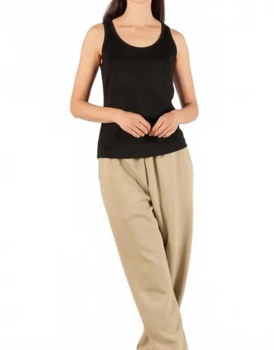 P.cill Butter Modal Simple Tank Top In Black In Black