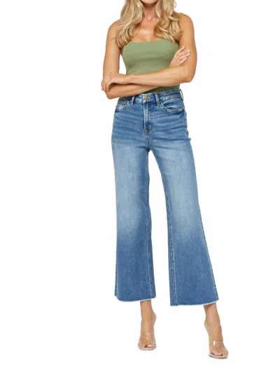 Mica Denim Festival Stretch Super High Rise Wide Leg Jean In Mediumblue
