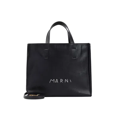 Marni Museo Soft Black Cow Leather Tote Bag