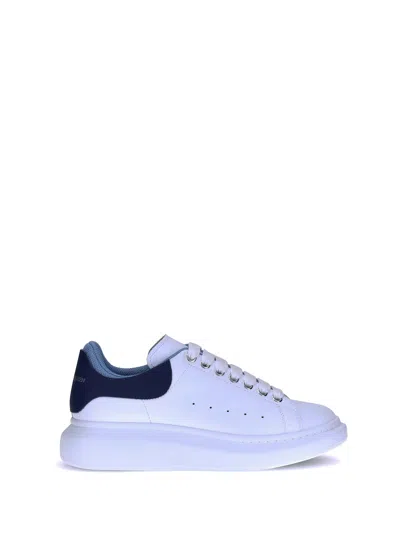 Alexander Mcqueen Leather Platform Sneakers Perforated Detailing In White