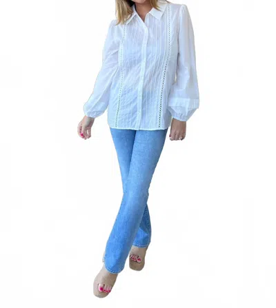 Lalavon Cora Button Down Shirt In Off White