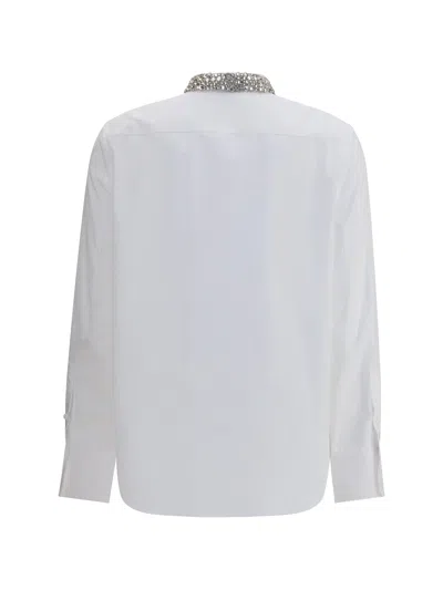 Alexander Mcqueen Shirt With Embellished Collar In White