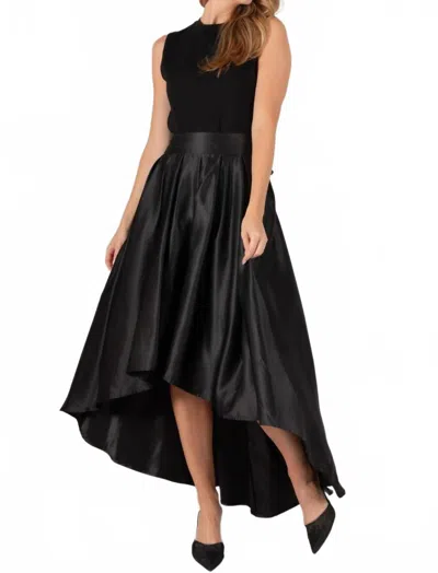 Before You Satin Hi-low Formal Skirt In Black