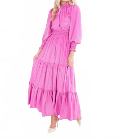 Emily Mccarthy Maggi Maxi Dress In Fuchsia Fedora In Pink