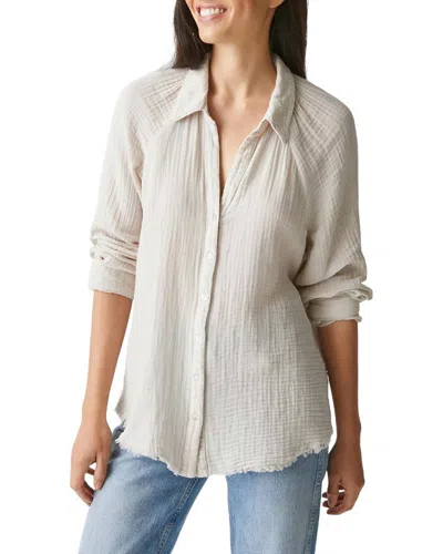 Michael Stars Toni Gauze Button Down Shirt In Gray