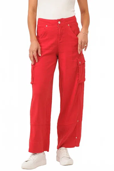 Dear John Denim Marvey Super High Rise Ankle Wide Leg Pants In Firetruck Red